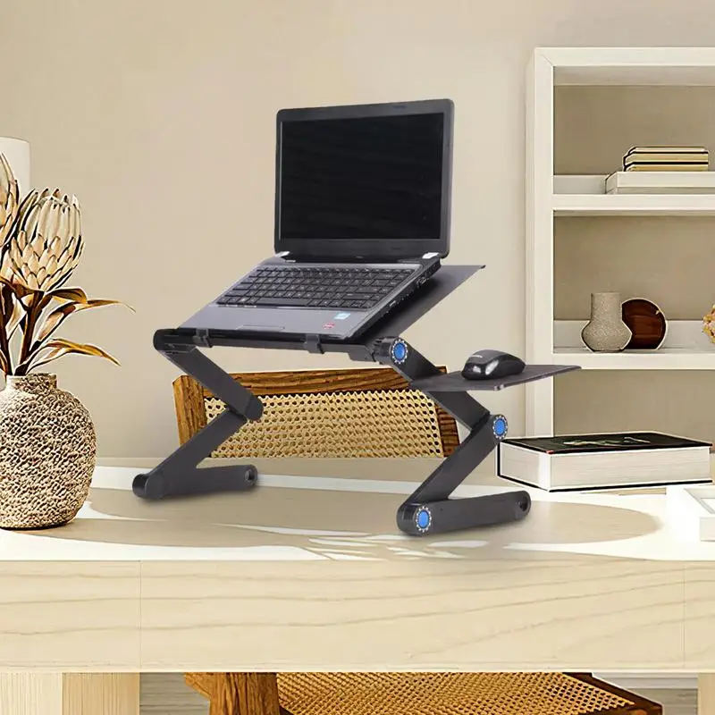 Portable Adjustable Laptop Desk Stand Cooler Fan Ergonomic Lapdesk For Bed Sofa PC Notebook Table Desk With Mouses Pad laptop desk stand