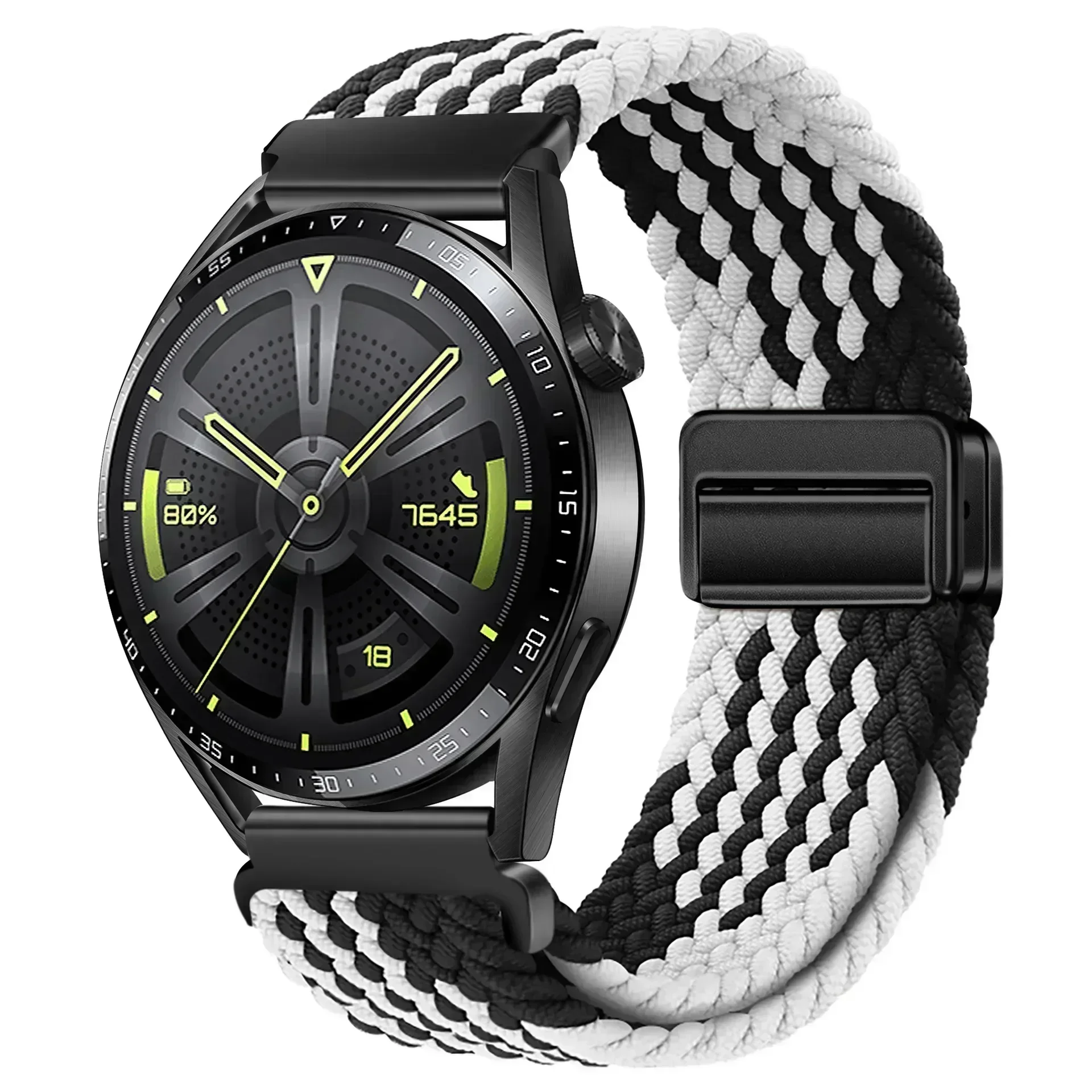 Magnetic Braided Solo Loop Woven Nylon Strap - 22mm Wristband