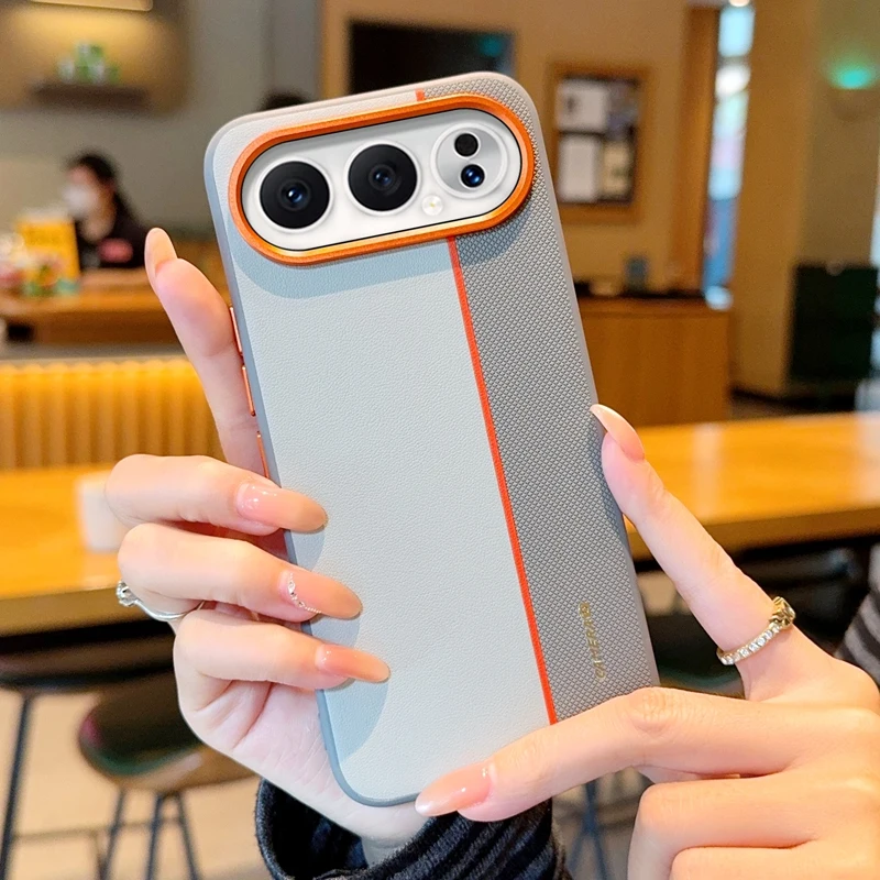 Luxury PU Leather Colored Splicing Ultra-Thin Protective Phone Case