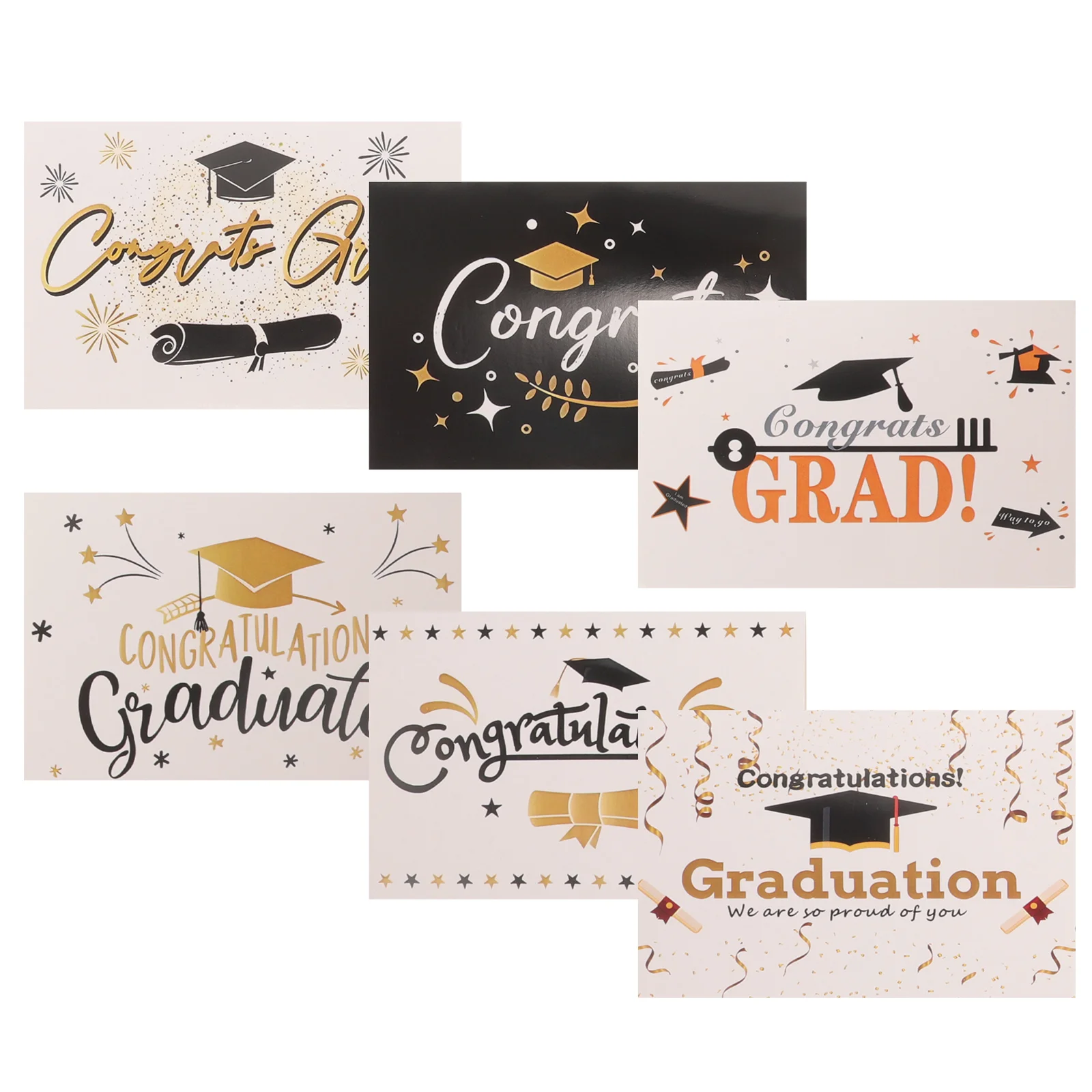 6 Sets Greeting Card Graduation Cards Party Celebrating Themed Gift Delicate Season Paper Presents