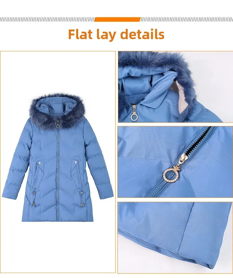 women's faux fur collar coat back view