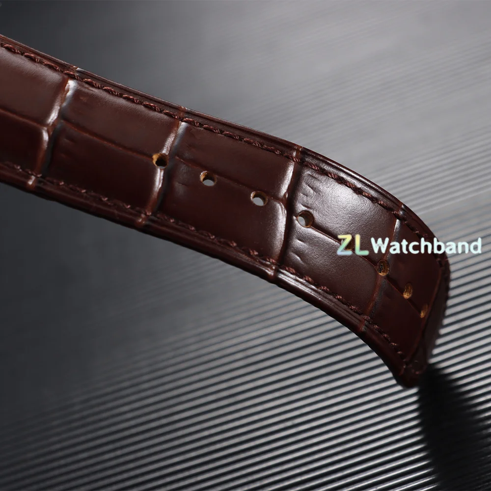 Elegant Leather Watchband with Butterfly Buckle - Universal Strap for Business & Casual Wear