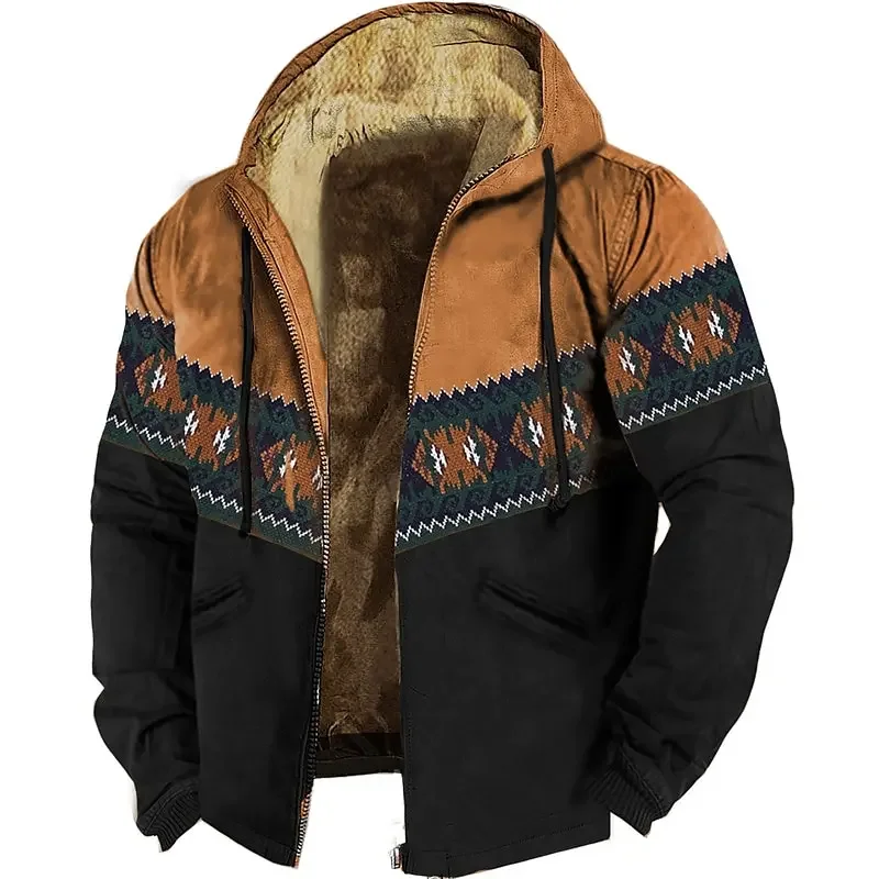 

Men's Zipper Hoodies Traditional Pattern Winter For Men/Women Clothing Long Sleeve Sweatshirt Jacket Outerwear