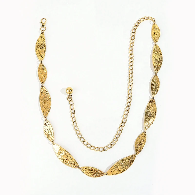 Fashion Golden Female Waist Chain Belt on model