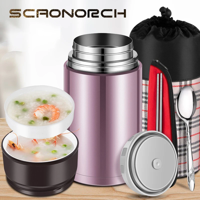 Thermos Food Container Stainless Steel Lunch box for hot food 2 Layer  Portable Thermo Insulated Bowl Insulation Bento Tableware - AliExpress