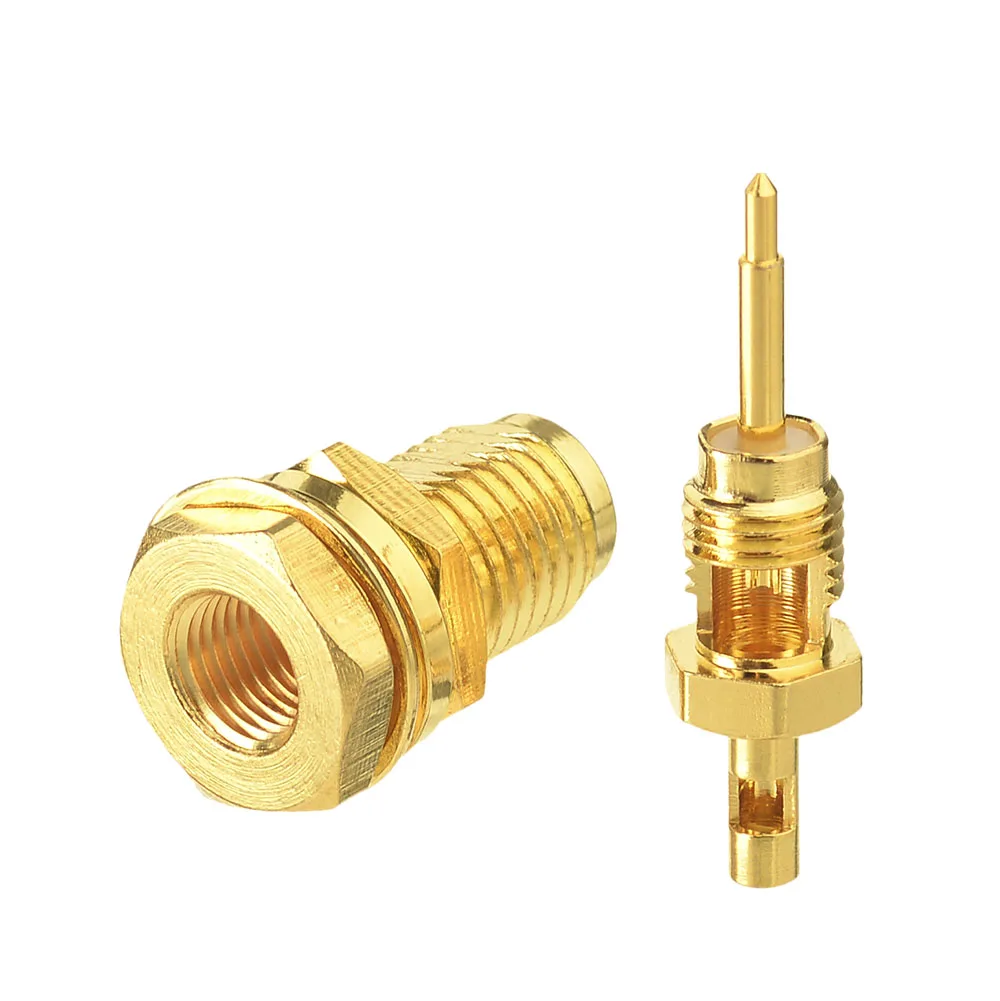 Superbat RP-SMA Male Jack 스트레이트 벌크헤드 솔더 RF 동축 커넥터(1.37mm 케이블용) 통신 네트워크 장비