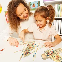 1pcs Wooden Classic Pick Up Sticks Game with Instruction Development Learning Toy for Kids Children Gift Party Favor Family Game 2