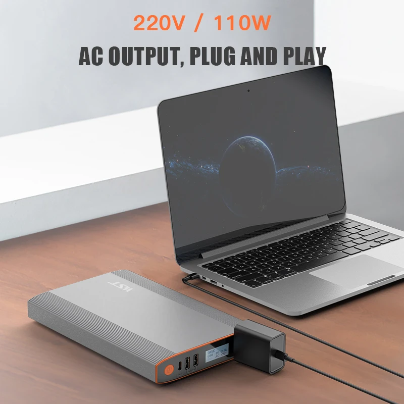 57600mAh Power Bank with 100W AC Output PD 65W Fast Charging Powerbank for  iPhone Huawei Xiaomi Samsung Laptop Tablet Powerbank