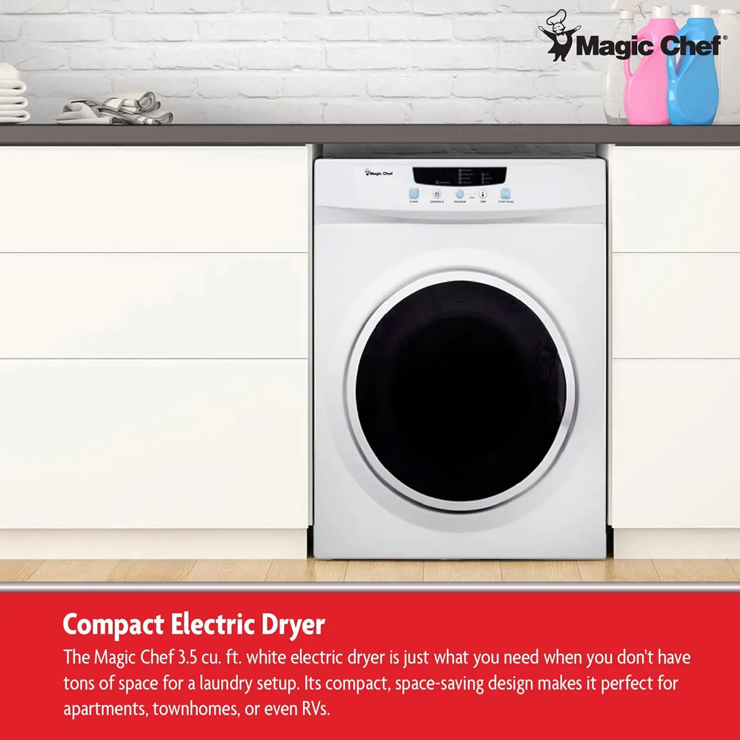 Laundry Dryer Machine, Portable Dryer for Small Spaces, 3.5 Cubic Feet 5