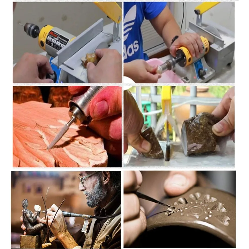 Lapidary Equipment DIY Jewelry Lapidary Saw for Cutting Rocks, 110V Mini Table Saws Grinder Polishing Machine 0-10000r/min