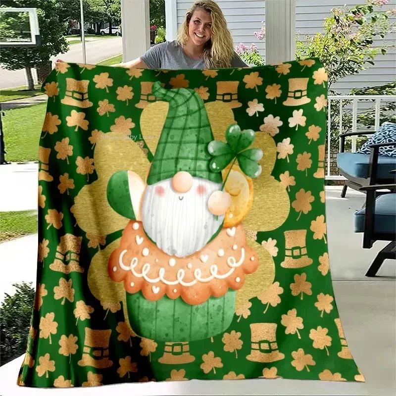 Cute Blanket St. Patrick's Day Green Dwarf Blanket Bedding Quilt Sofa Air Conditioning and Heating Picnic BedroomsBlanket 3