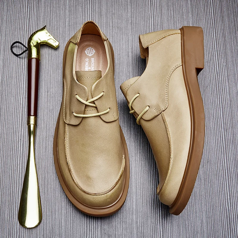 

Soft Leather Mens Dress Shoes Luxury Genuine Leather Handmade Vintage Elegant British Style Black Casual Business Wedding Shoes