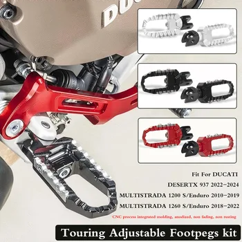 NUOVA Moto TOURING Pedane kit Poggiapiedi Anteriori Regolabili Pedale Per DUCATI DESERTX 937 MULTISTRADA 1200 1260 S Enduro