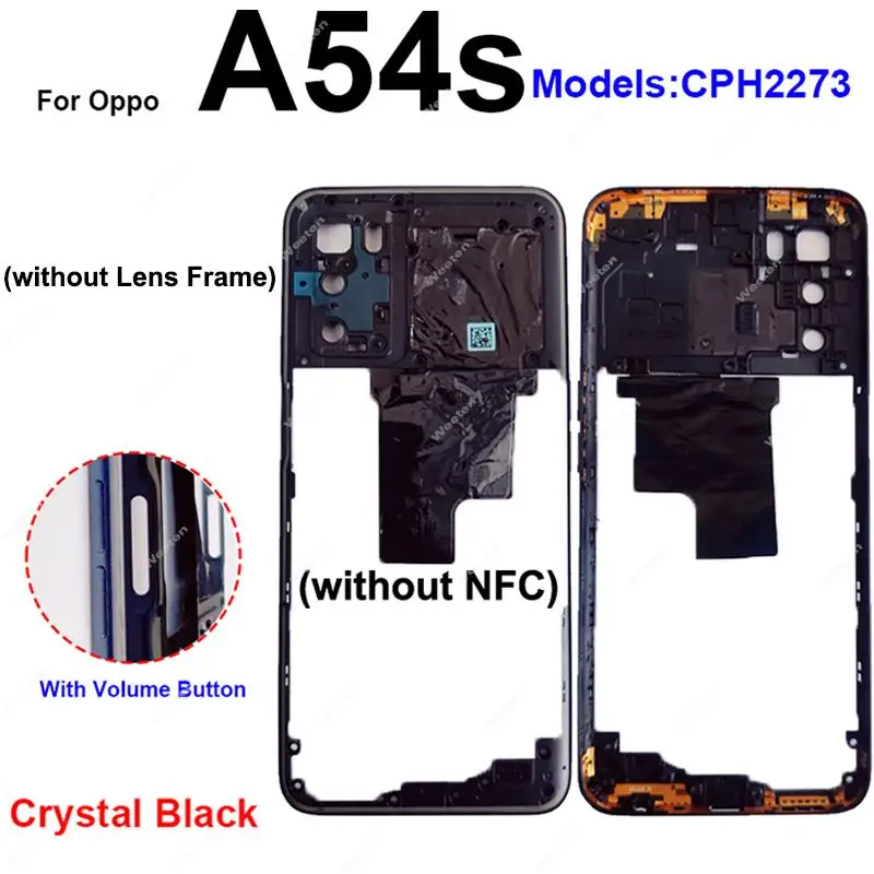 Enhanced Middle Frame Housing Bezel Cover with Side Buttons and Camera Lens Parts