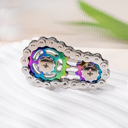Iridescent Zinc Alloy Fidget Spinner - Colorful Stress Relief Toy (Rainbow colors)
