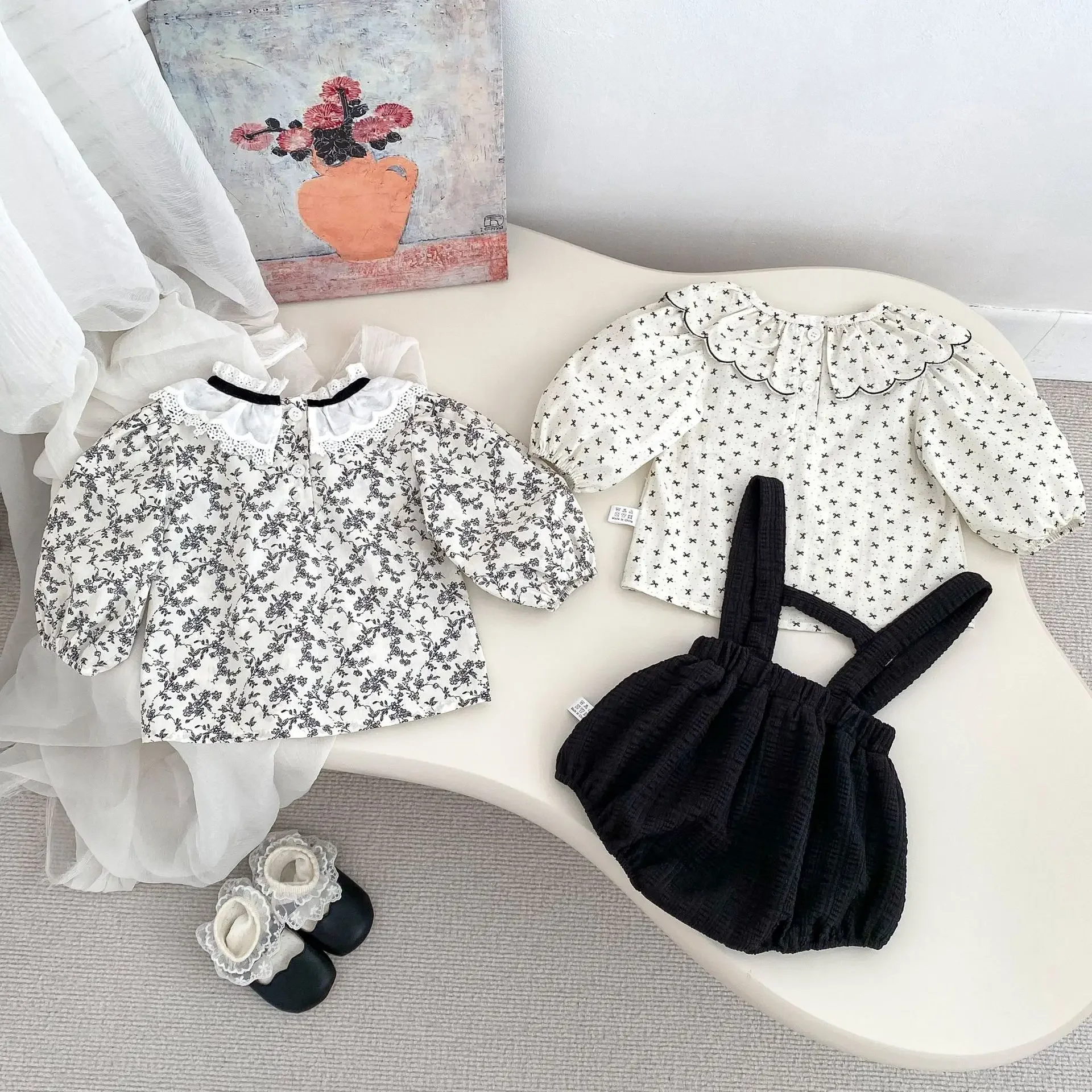 Baby Girls Spring Bodysuit and Shorts Set