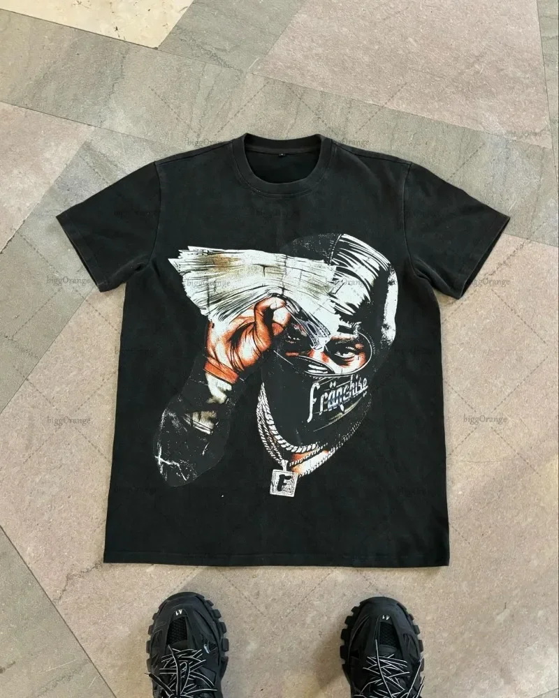 Men Women T Shirt High Street Hip-Hop Fashion American Letter Print Casual T-Shirt
