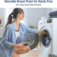 เครื่องปั๊มนมแบบสวมใส่ได้ไฟฟ้าไม่เจ็บปวดสองด้านเครื่องเก็บเต้านมแบบแฮนด์ฟรีแบบบูรณาการอัตโนมัติเต็มรูปแบบให้นมบุตร 2