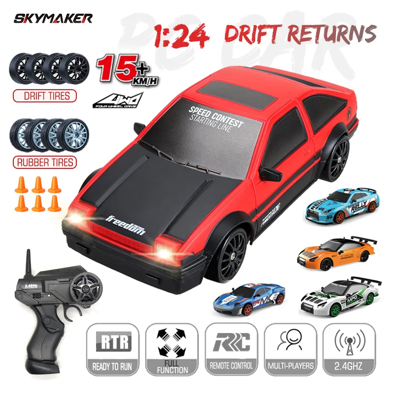 4Wd Rc Drift Car 1/24 Telecomando Gtr Modello Ae86 Car 2.4Ghz Mini Electric Rc Racing Vehicle Car Toy Gifts For Children