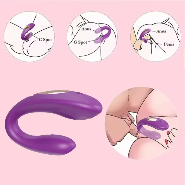 Erotische drahtlose Fernbedienung Klitoris Vibrator U-Form Dildo G-Punkt Klitoris Stimulat Vibrator Sexspielzeug für Frauen Erwachsene Paare 1