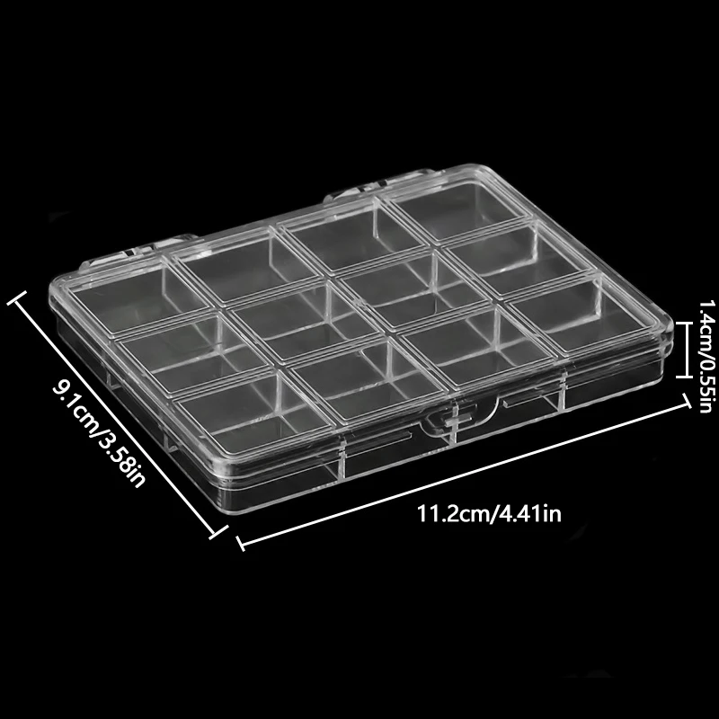 12 Grids Plastic Organizer Holder For Nail Art Stone Jewelry Glitter Accessory Storage Box Bead Decoration Collector Tools 6