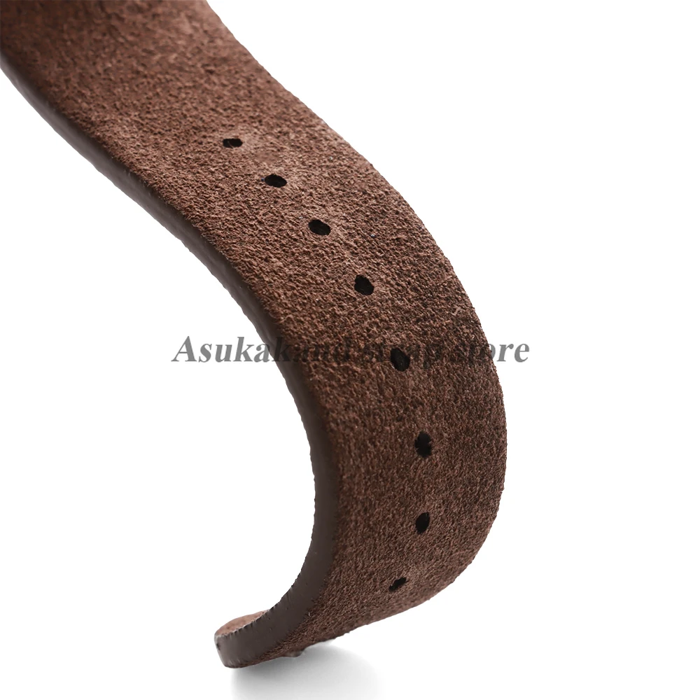 Quick Release Suede Stitching Genuine Leather Watch Band with Butterfly Buckle - Men's Straps