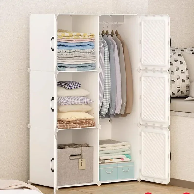 

Clothes Display Wardrobe Storage Organizer Bedroom Partitions Closet Cube Minimalist Nordic Lounge Suite Furniture