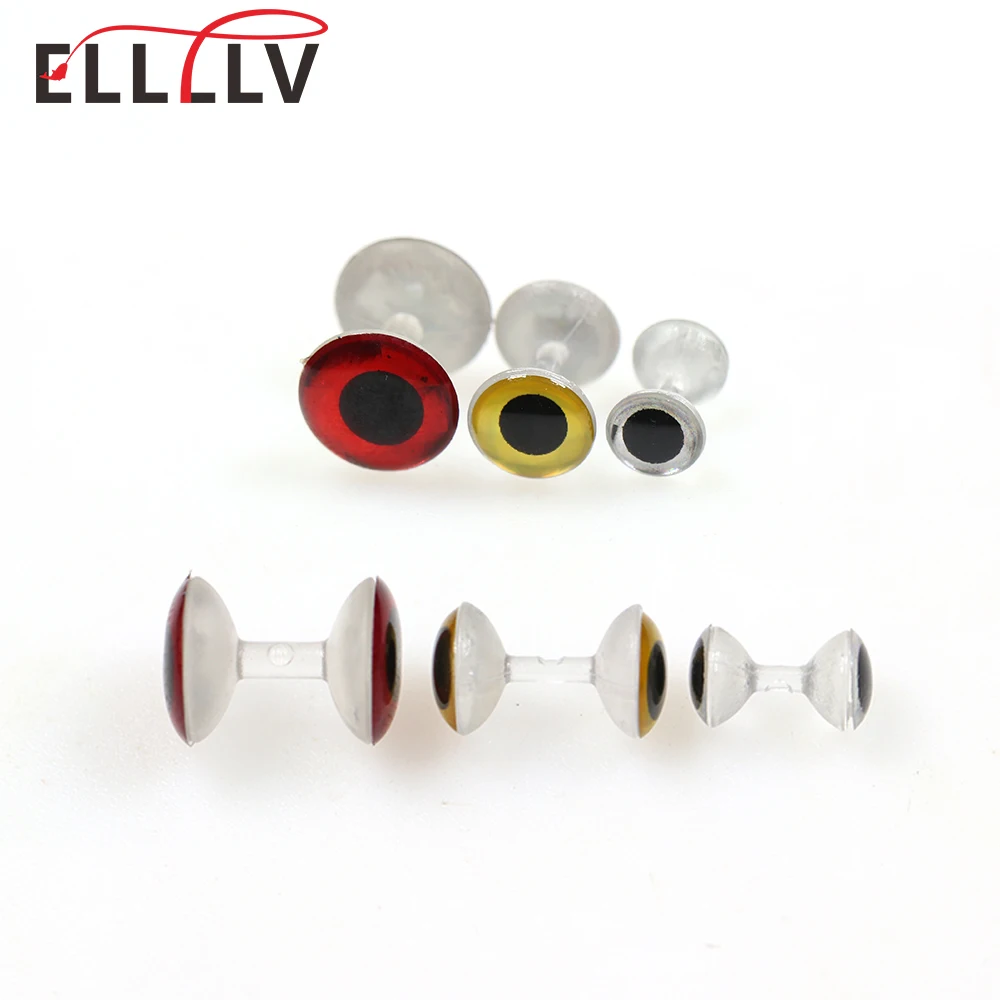 

Elllv 6mm 8mm 10mm Weightless Dumbbell Eyes 3D Realistic Resin Fishing Lure Eyes Saltwater Fly Streamers Baitfish Tying Material