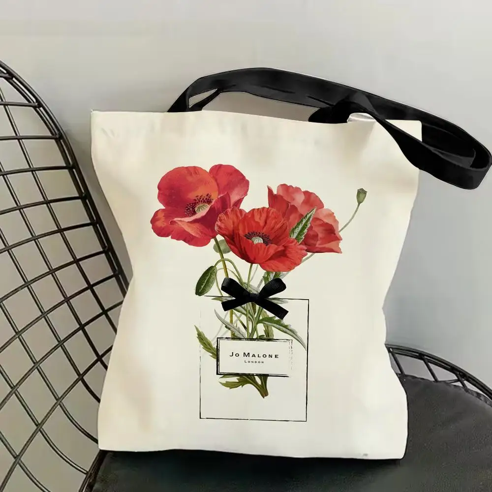 INS Fashion J-Jo M-Malone L-LOGO Aufbewahrungstaschen, Canvas, doppelseitiger Druck, modische Schultertasche, Einkaufstasche, Geschenk, Öko-Handtaschen – Detail 8