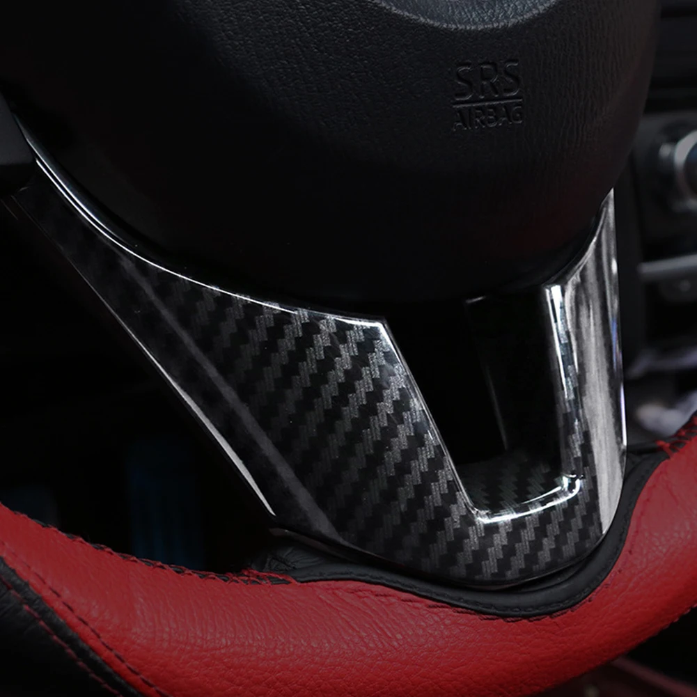 

Car Steering Wheel Trim Decoration Carbon Fiber ABS Steering Wheel Panel Cover Trim for Mazda 3 Axela 2014 2015 2016
