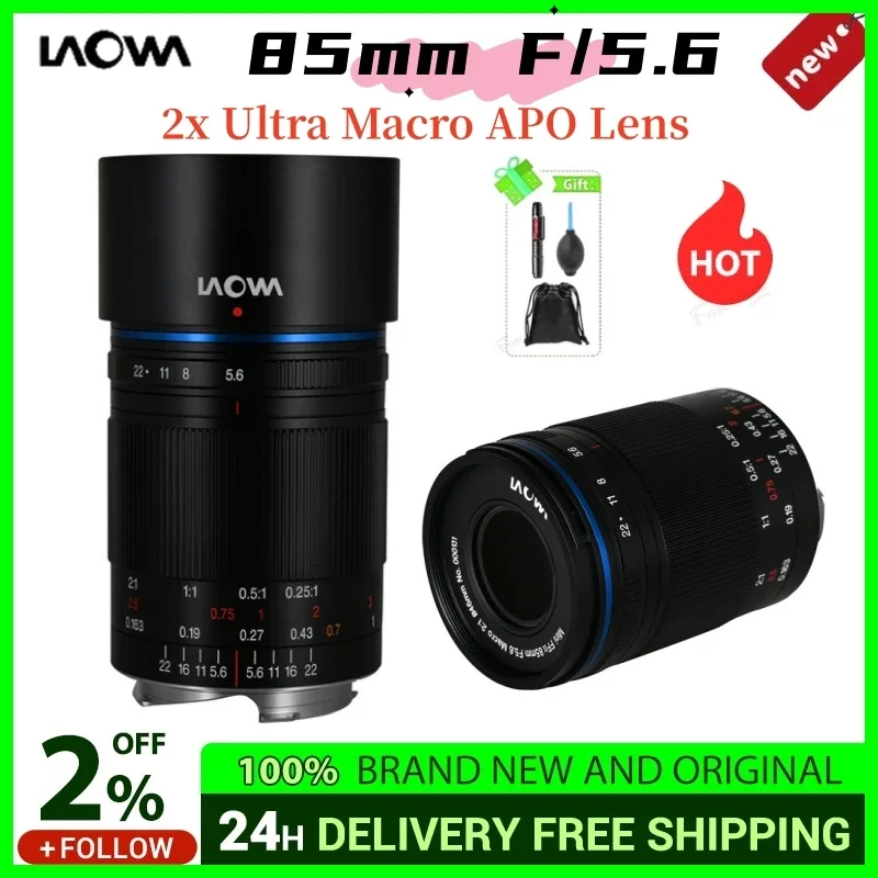 비너스 옵틱스 라오와 85mm f/5.6 2x 울트라 매크로 APO 카메라 렌즈 ·라이카 M용, E용, 니콘 Z용, 캐논 RF 카메라 렌즈용