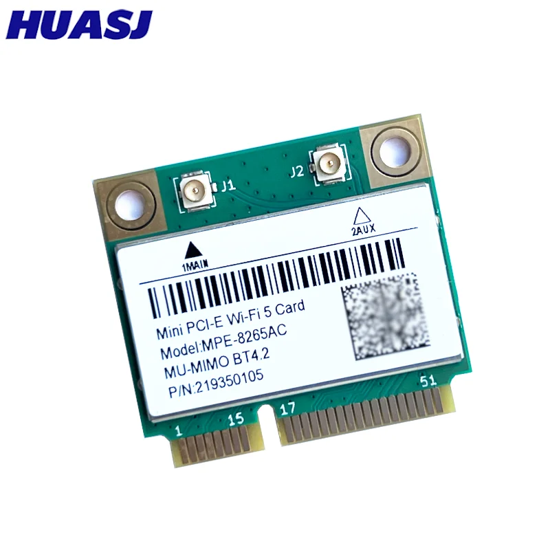AC8265 듀얼 밴드 2.4G/5G 8265HMW BT4.2 미니 PC-E WIFI 카드 네트워크 어댑터 8265 (윈도우 7/8/10/11용)