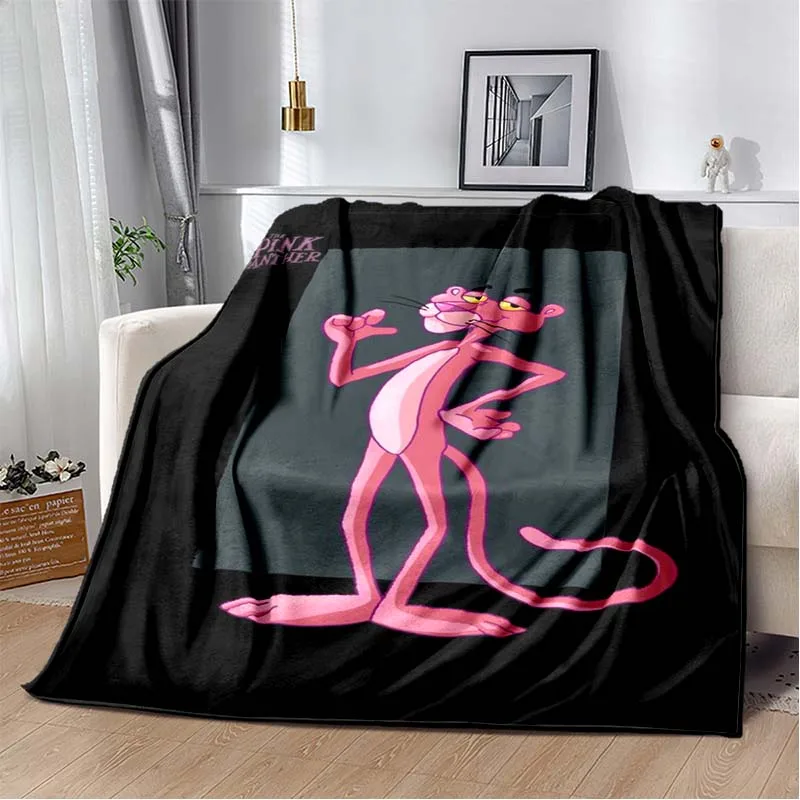 

Pink Panther Cartoon Character Pink Blanket Flannel Autumn and Winter Warm Soft Throw Blanket Bed Office Blanket Picnic Blanket