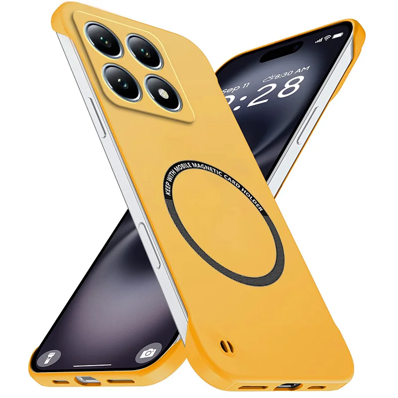 Magnetic Slim Frameless Phone Case - Matte Anti-Scratch Hard Cover, Shockproof Armor