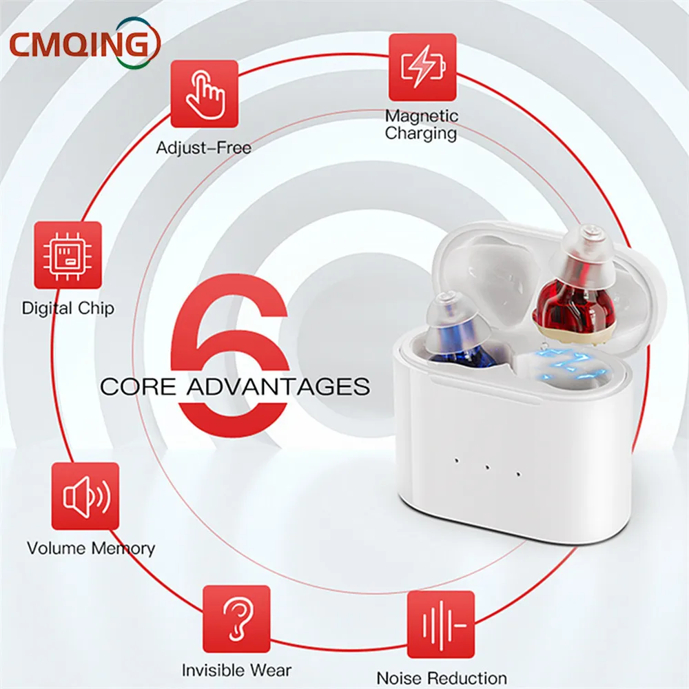 Medical Digital Hearing Aid Rechargeable Deaf The Listening Device Mini Wireless Sound Amplifier Invisible Hearing Aids Headphon hearing aid