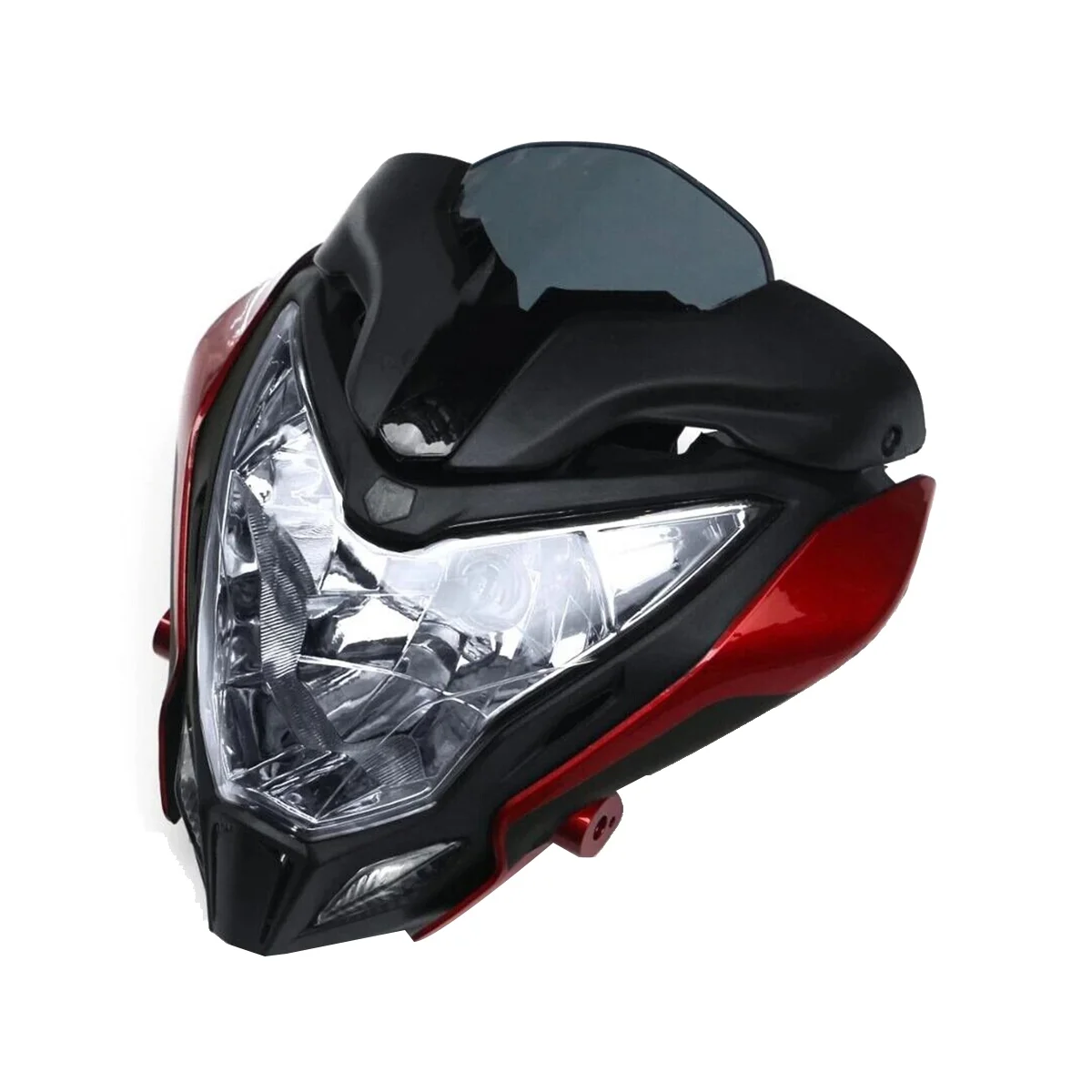 オートバイのヘッドライトアセンブリbajaj用のヘッドライトアセンブリ150-200赤