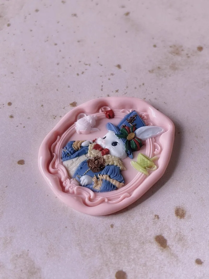 Bunny Fire Seal Stamp Copper Head Special-Shaped 3d Relief Wax Seal Stamp Brass Head Envelope Toy Laser Embossing