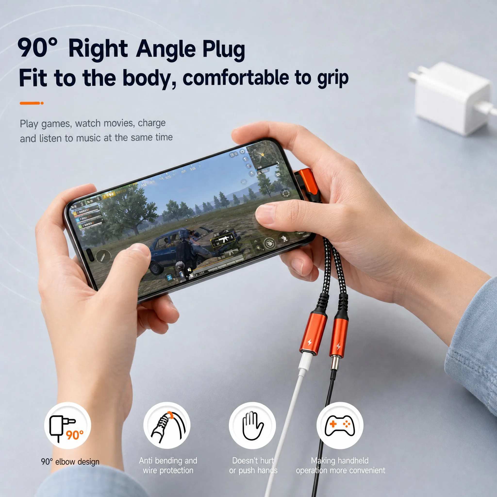 2 in 1 타입 C to 3.5mm 잭 헤드폰 어댑터 엘보 USB C AUX 오디오 스플리터 커넥터 PD 60W 고속 충전 아이폰 삼성용