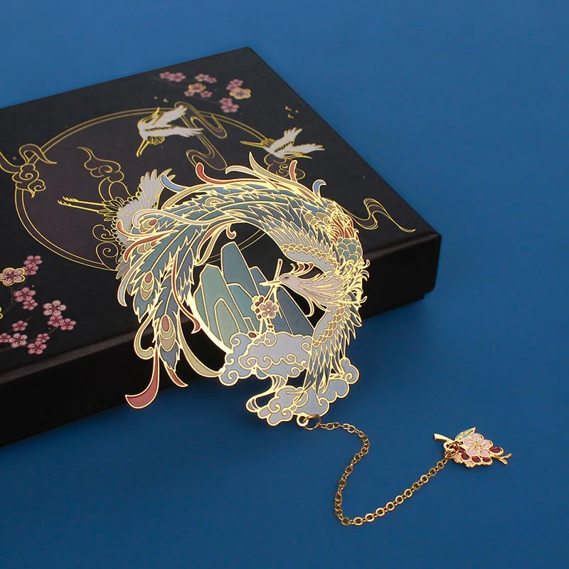 Classical Chinese Style Brass Hollow Metal Bookmark, Creative Souvenir Small Gift Send Friends Souvenirs, Home Decoration, 1Pc