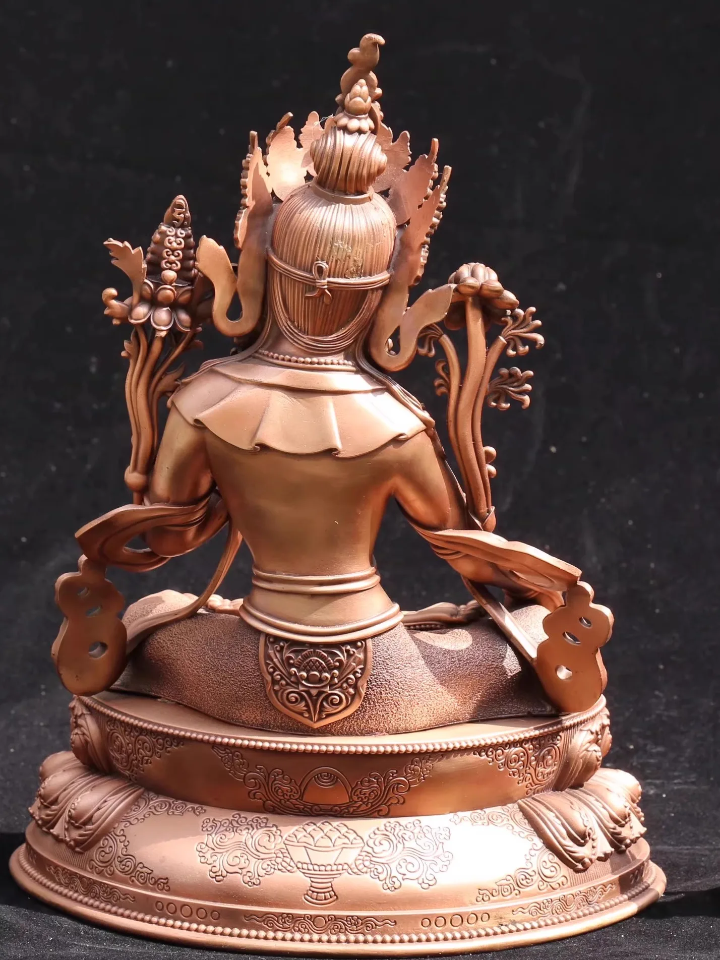 Red copper precision casting whiteness mother 7 inch 3 inch Buddha statue Tibetan desktop ornament Household offering bronze sta 2