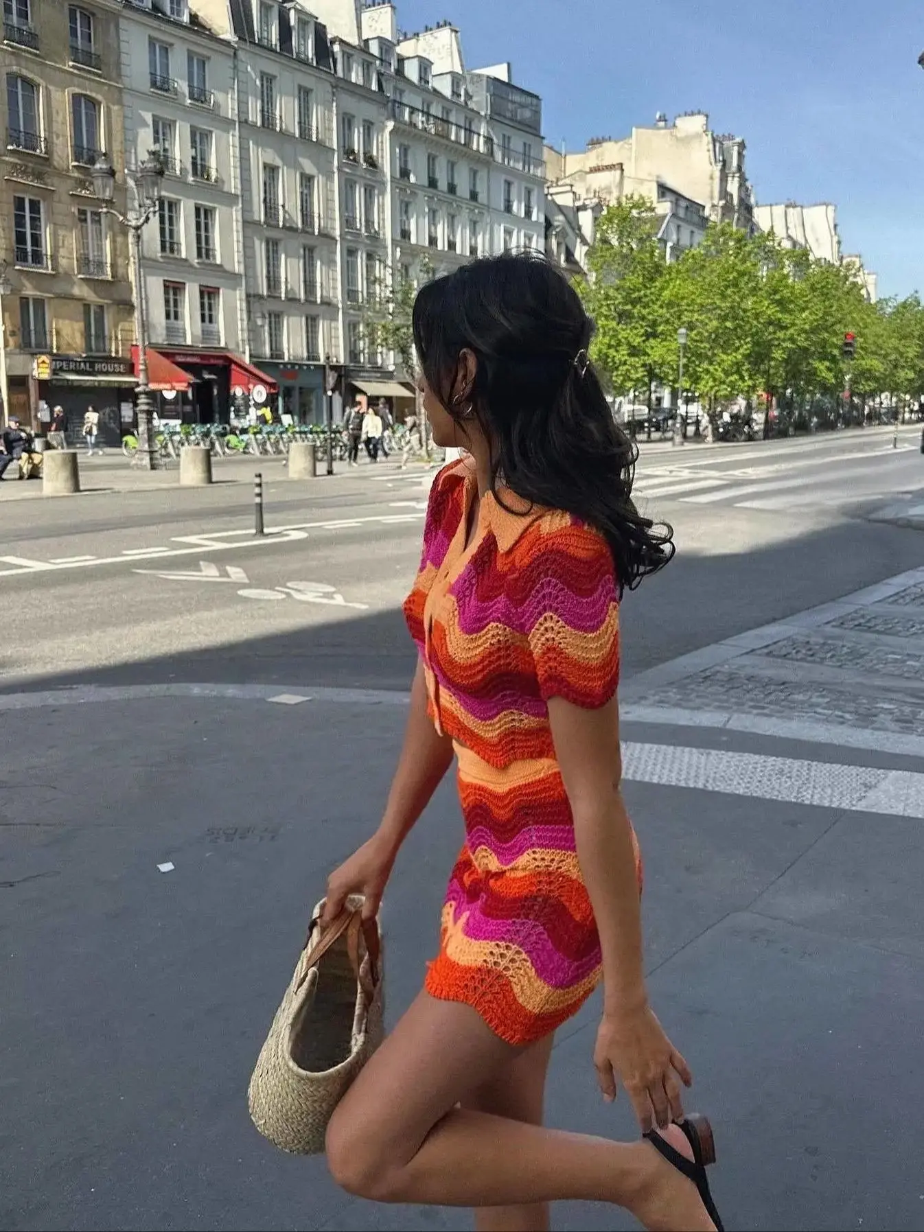 

DYLQFS 2023 NEW Summer Women Solid Color Button Zipper Pockets Decoration Vintage Streewear Sweet Skirts