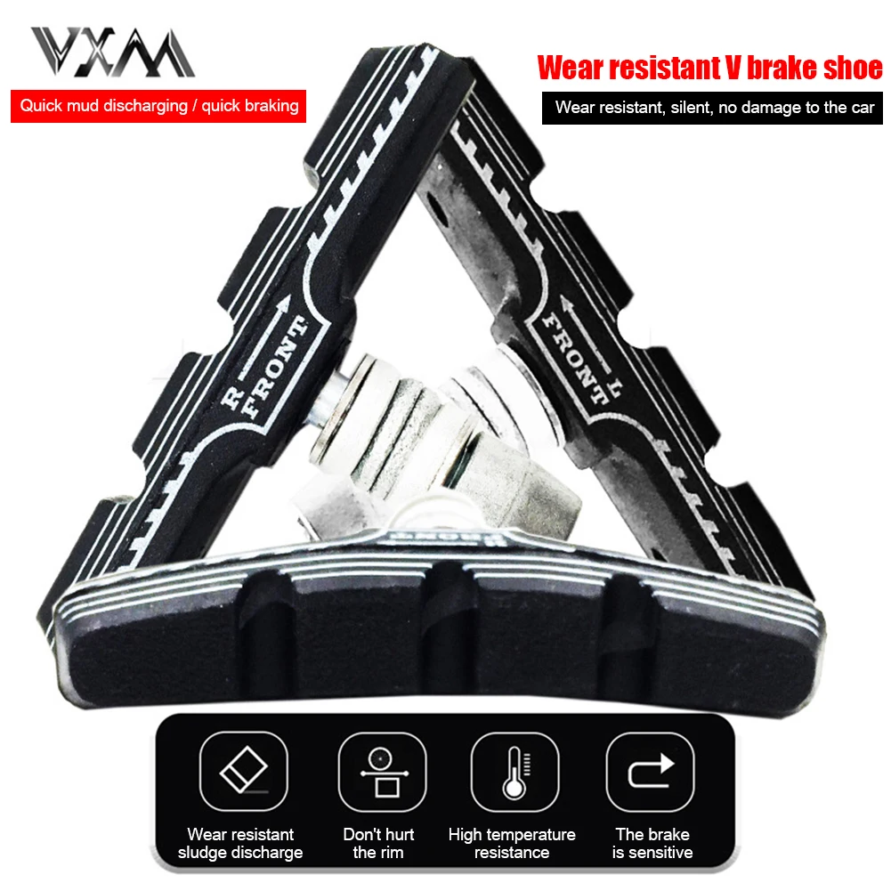 2pcs VXM V-브레이크 패드 MTB 자전거 브레이크 홀더 슈즈 블록 사이클링 액세서리 MTB 유압 디스크 브레이크 세트 클램프
