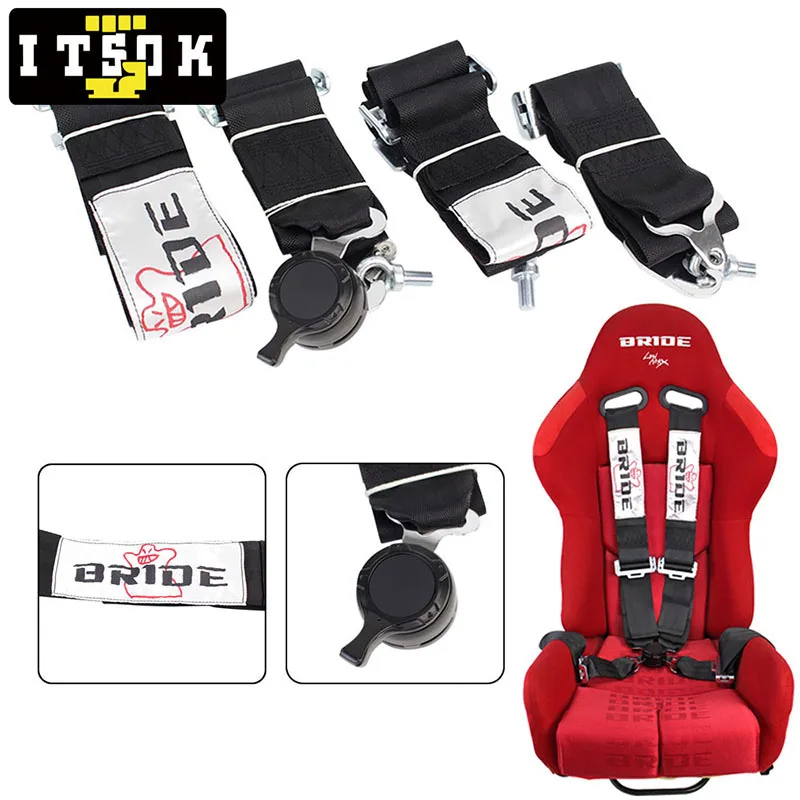 4PointSnaponCamlockQuickReleaseBrideSeatBeltNylonUniversalJDMSafetyHarness