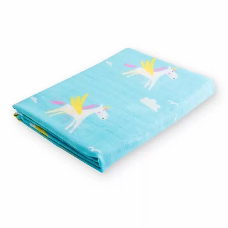 Muslin Cotton Swaddle Blankets For Kids Unicorn Patterns Multi-use Newborn Swaddle Infant Gauze Both Towel Baby Wrap cotton muslin blanket,cotton blanket,swaddle blanket,cotton swaddle,cotton gauze blanket