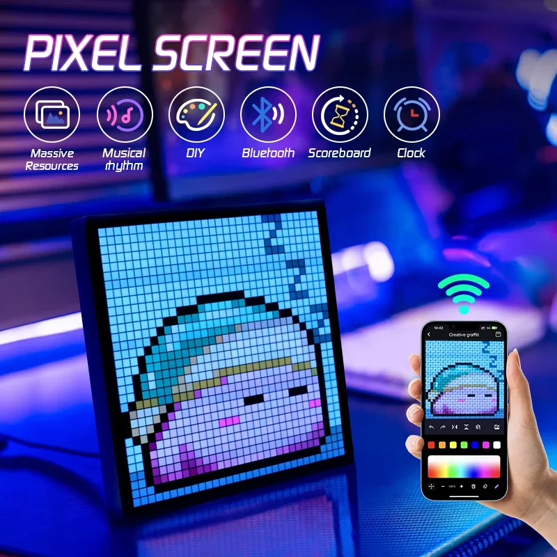 LEDMatrixPixelDisplaySmartAppControlDIYDigitalPhotoFrame