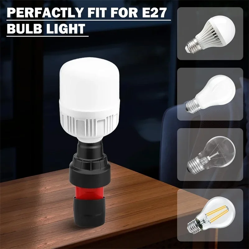 Emergency LED light 1300LM Compatible For Milwaukee 10.8V-12V tool lithium battery Portable Flashlight E27 Light bulb Outdoor