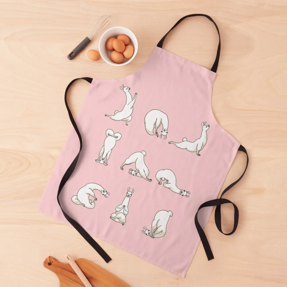 

Yoga LLama in Pink Apron Apron kitchen apron waterproof