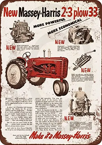 

Custom Kraze 1953 Massey-Harris Tractors Vintage Look Reproduction Metal Sign