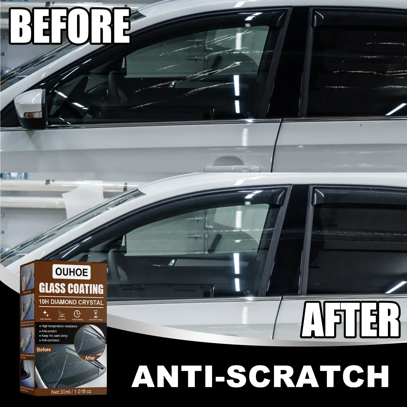 10H Car Glass Coating Ceramic Coating Liquid Anti-scratch Hydrophobic Car Polish Kit High Protection Shield