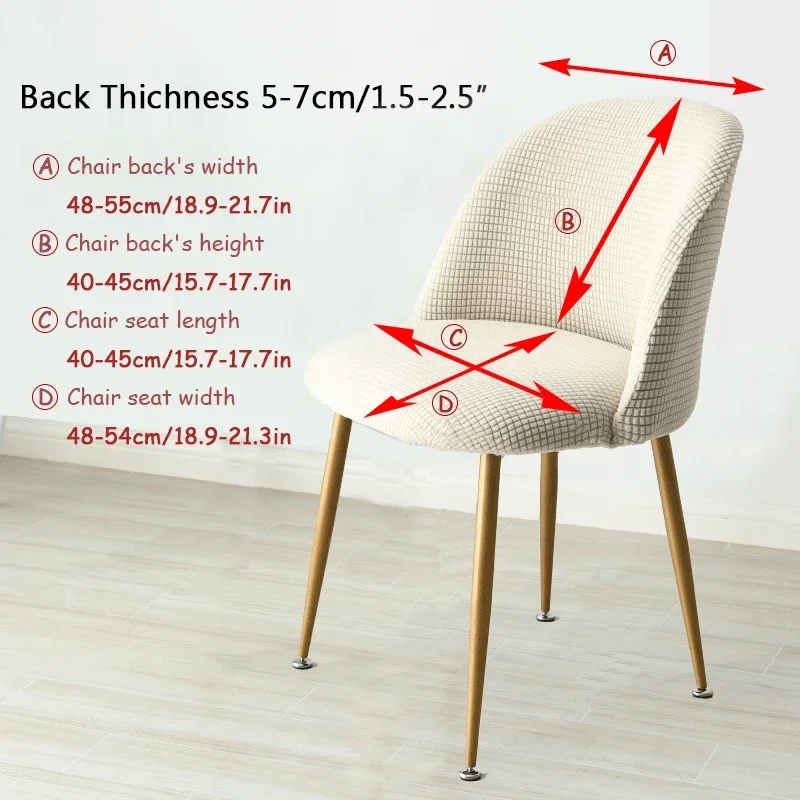 1/2/4/6 Pcs Duckbill Chair Cover Polar Fleece Armchair Covers Nordic Elastic Make Up Chair Slipcover For Kitchen Hotel Home 2